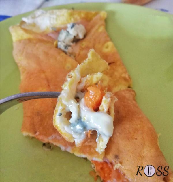 Omelette con zucca e gorgonzola