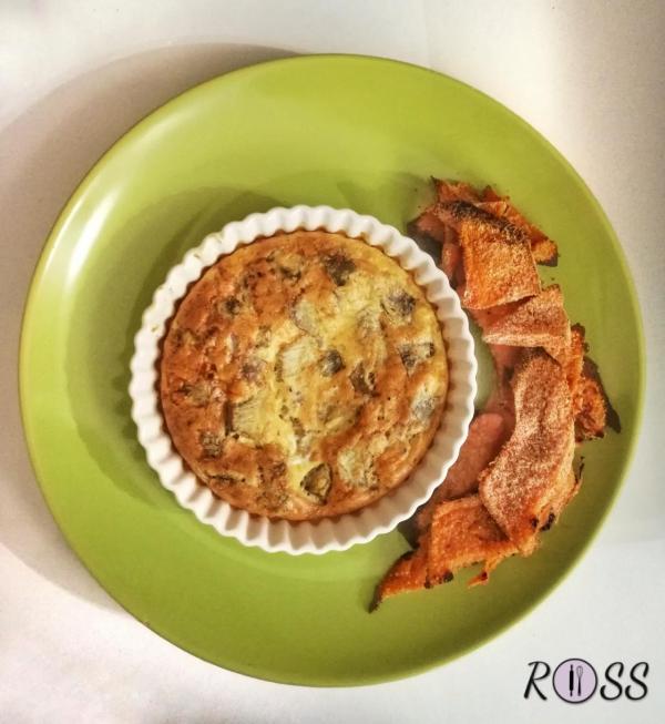 Frittata al forno con carciofi r contorno di zucca gratinata